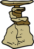 cartoon doodle stacked rocks png