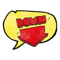 speech bubble textured cartoon down arrow symbol png