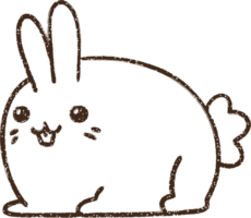 Cute Bunny Charcoal Drawing png