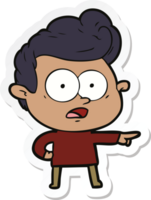 sticker of a cartoon staring man png