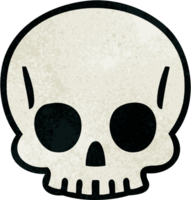 quirky hand drawn cartoon skull png