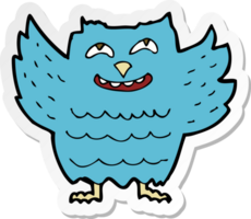 autocollant d'un hibou heureux de dessin animé png