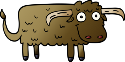 cartoon doodle hairy cow png