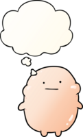 cartoon human and thought bubble in smooth gradient style png