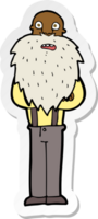 sticker of a cartoon bearded old man png
