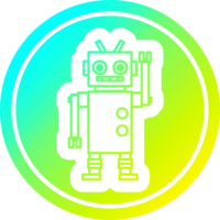 dancing robot circular in cold gradient spectrum png