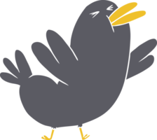 flat color style cartoon blackbird png