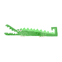 retro cartoon crocodile png