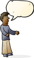 cartoon curious man with speech bubble png