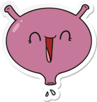 sticker of a cartoon laughing bladder png