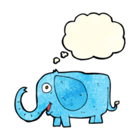 cartone animato bambino elefante con pensato bolla png