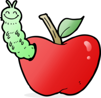 cartoon apple with bug png