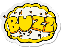sticker of a cartoon buzz symbol png