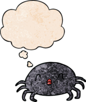 araignée de dessin animé et bulle de pensée dans le style de motif de texture grunge png