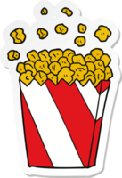 pegatina de una palomita de cine de dibujos animados png