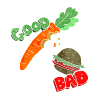 retro cartoon good and bad food png