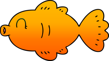 skurriler Farbverlauf schattierter Cartoon-Fisch png