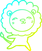cold gradient line drawing cartoon lion png