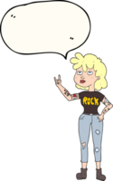 Sprechblase Cartoon-Rocker-Mädchen png