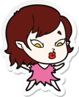 sticker of a cute cartoon vampire girl png