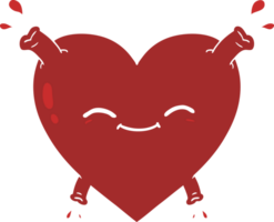 corazón feliz de dibujos animados de estilo de color plano png