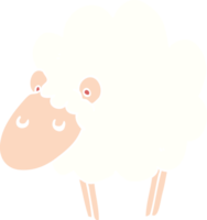 mouton de dessin animé de style plat couleur png