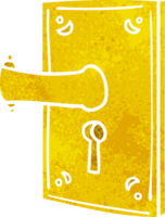 retro tecknad doodle av ett dörrhandtag png