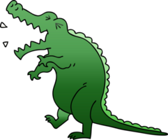 crocodile de dessin animé ombragé dégradé excentrique png