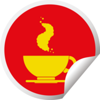 koffie kop circulaire pellen sticker png