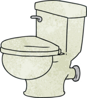 doodle dessin animé texturé d'une toilette de salle de bain png