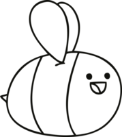 quirky line drawing cartoon bumblebee png