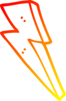 warm gradient line drawing cartoon lightning bolt png