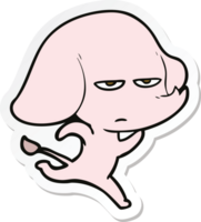 sticker of a annoyed cartoon elephant png