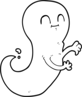 fantasma de dibujos animados en blanco y negro png