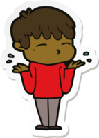 pegatina de un niño curioso de dibujos animados png