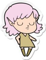 sticker of a cartoon elf girl png