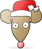 desenho animado rato dentro Natal chapéu png