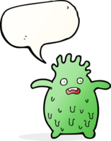 cartoon funny slime monster with speech bubble png