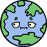 serietidning stil tecknad planet jorden png