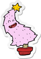 sticker of a cartoon dancing christmas tree png