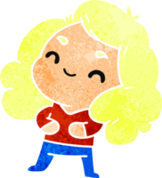 desenho retrô de uma linda garota kawaii png