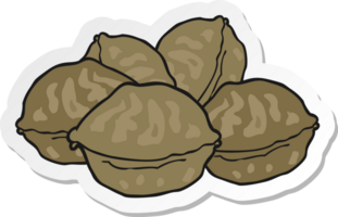 sticker of a cartoon walnuts png