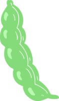 flat color illustration of a cartoon peas in pod png