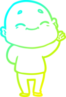 desenho de linha de gradiente frio desenho animado homem careca feliz png