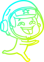 cold gradient line drawing cartoon laughing astronaut png