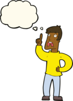 cartoon man with complaint with thought bubble png