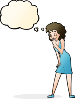 cartoon woman laughing with thought bubble png