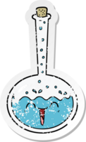 distressed sticker of a cartoon chemical potion png