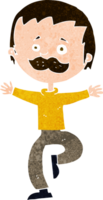 homem dançando dos desenhos animados com bigode png