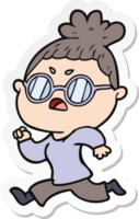 sticker of a cartoon annoyed woman png